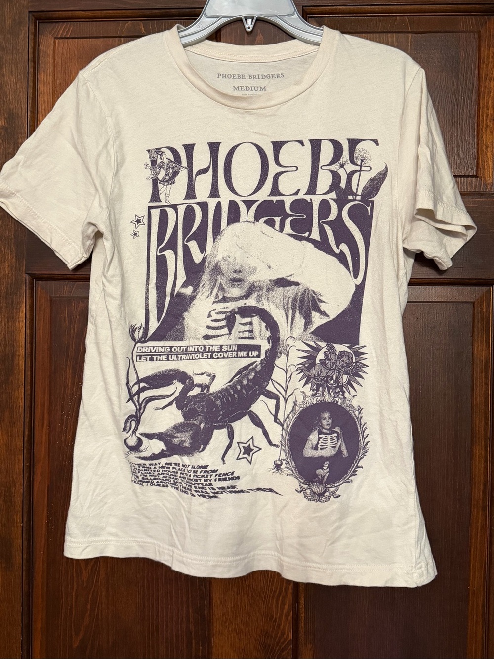 Phoebe Bridgers Official T-Shirt I Know The End Scorpion Graphic Cream Medium